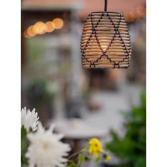 Mała lampa wisząca boho z polirattanu Lollo 18cm